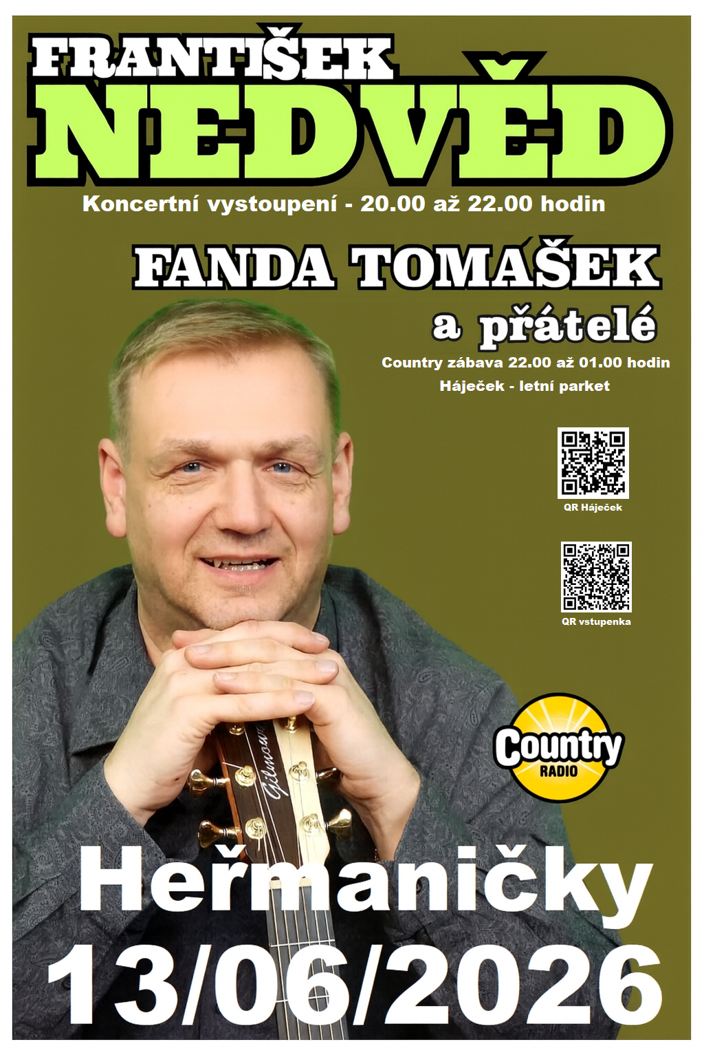 Plakát – František Nedvěd + Fanda Tomášek a přátelé - Heřmaničky