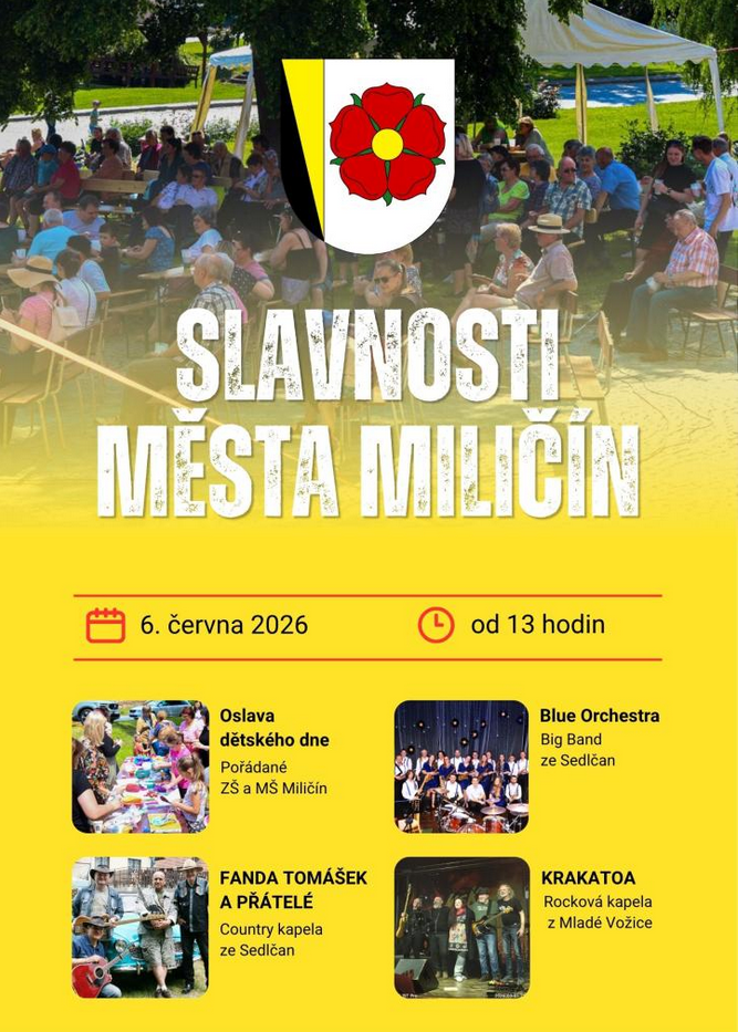 Plakát – Městské slavnosti a dětský den - Miličín
