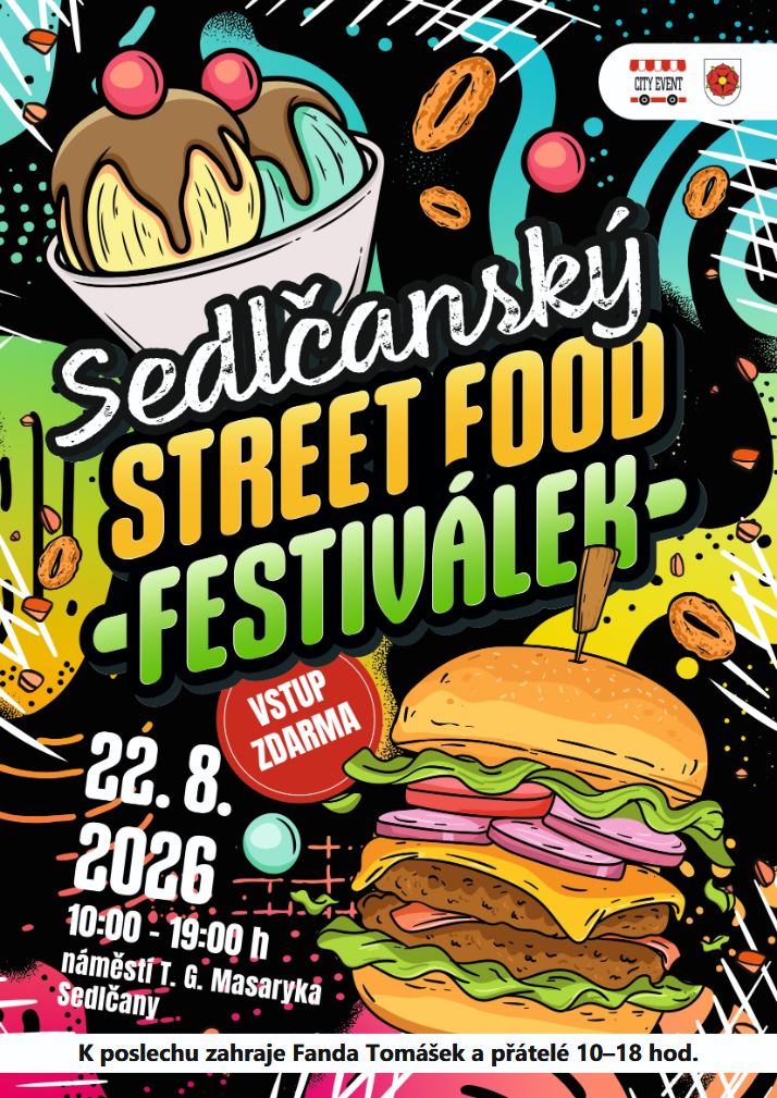 Plakát – Street food festiválek - Sedlčany